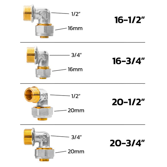 Raccords Coudés Mâle à visser